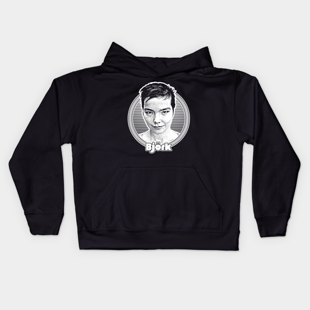 Björk /// Retro Style Fan Art Design Kids Hoodie by DankFutura